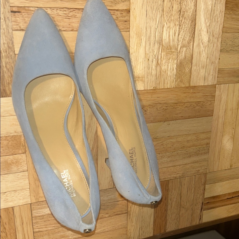 MICHAEL Michael Kors Powder Blue Suede Pointed Toe Flats
